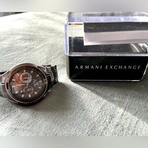 Armani Exchange Chronograph Grey Dial Stainless Steel Mens Watch